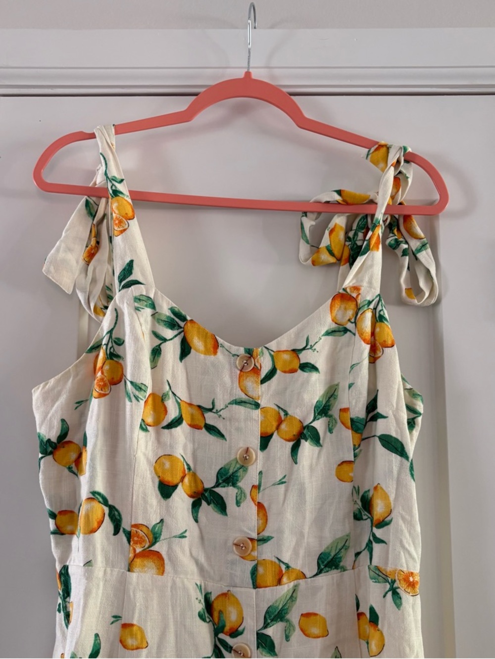 Skies Are Blue Women’s Lemon Print Tie-Shoulder Sundress‎ Mini - Picture 3 of 7
